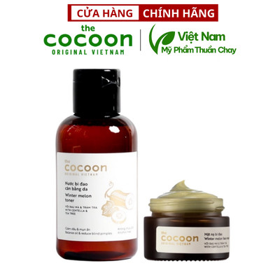 Combo toner nước cân bằng da bí đao cocoon 140ml + mặt nạ bí đao cocoon 30ml