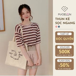 Áo thun kẻ tay rộng dáng freesize MADELEN