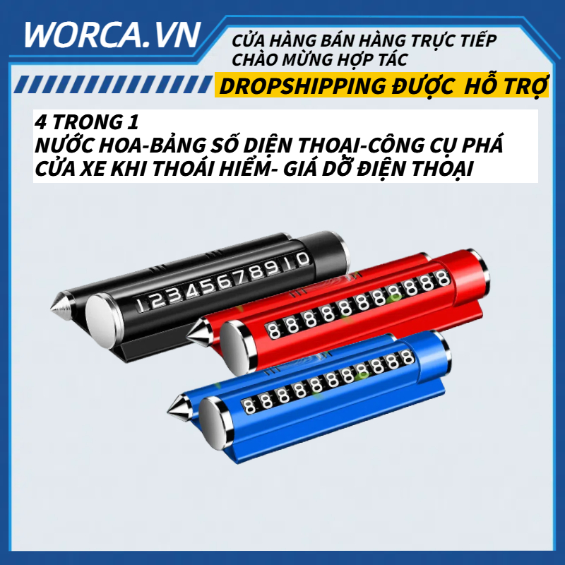 Bảng số điện thoại trên ô tô Bảng Ghi Số Điện Thoại Chất Liệu Hợp Kim Đỗ Xe Để Taplo Ô Tô - W15