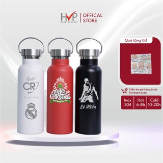 Bình giữ nhiệt HVP bình có quai xách in khắc tên hình ảnh logo theo yêu cầu, inox304 dung tích 500ml,giữ nhiệt từ 8h-10h