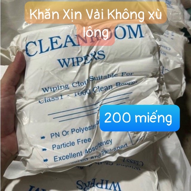 Khăn Lau Vải Xịn siêu Mịn Không Đổ lông - 200 Khăn Lau Siêu Sach Không Bụi Cleanroom Wippers Cho Ngành Điện Thoại