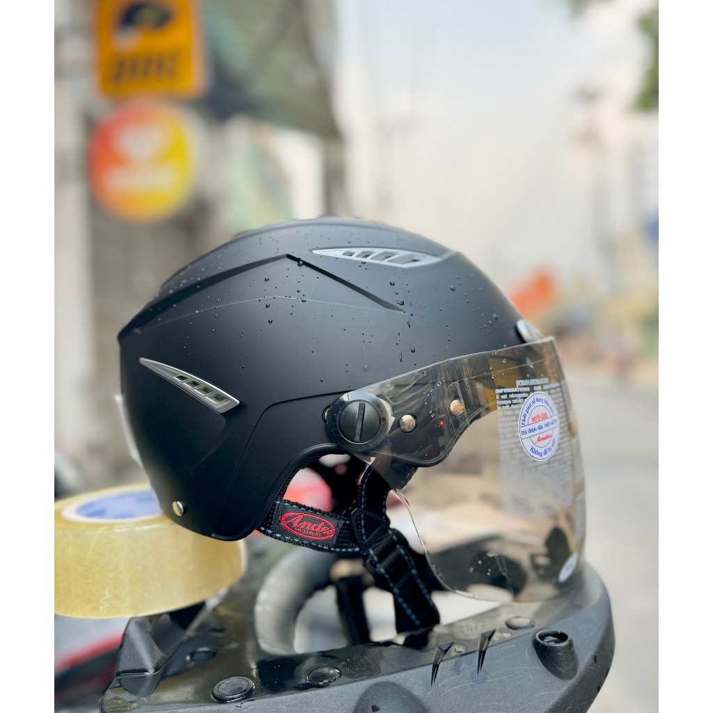 Mũ bảo hiểm nửa đầu có kính Andes 126k chính hãng-Nón bảo hiểm 1/2 có kính Andes cao cấp