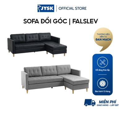 Sofa | JYSK Falslev |  da PU/vải polyester | đen/xám/xanh | nhiều kích thước