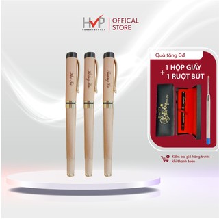 Bút gỗ nắp HVP khắc tên, câu chúc, logo theo yêu cầu - Bút khắc tên làm quà tặng sinh nhật cho thầy cô,bạn bè,đối tác