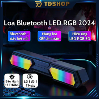 Loa bluetooth RGB V11 cao cấp âm thanh vòm 3D phiên bản đặc biệt. Loa máy tính để bàn có đèn LED nháy theo nhạc.