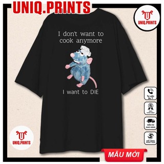 Áo phông Unisex Oversize Chú chuột đầu bếp buồn bã | Áo Meme  | UNIQ.STORE