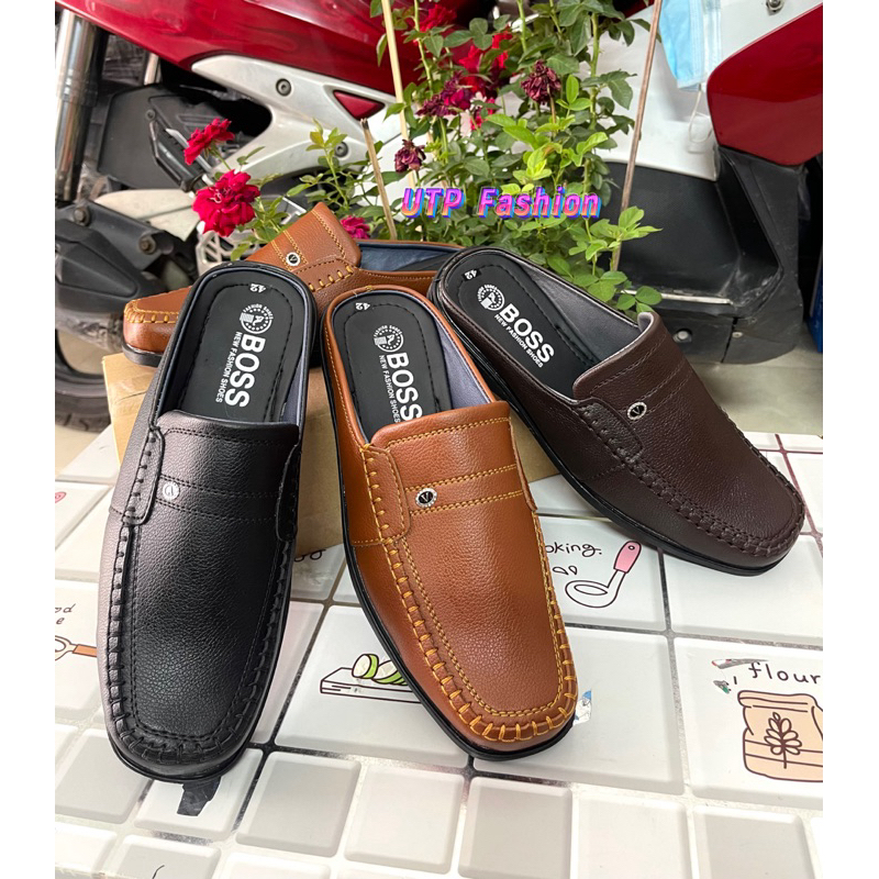 Giày không gót nam mẫu mới..size từ 38-44..phom chuẩn đẹp..da mềm..khâu đế sẵn chắc chắn