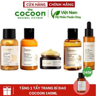 Bộ 4 sản phẩm nghệ cocoon việt nam: Sữa rửa mặt nghệ 140ml + Mặt nạ nghệ 30ml + Toner nghệ 140ml + tinh chất nghệ 30ml