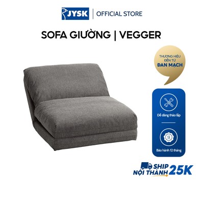 Sofa giường 1 chỗ | JYSK Vegger | vải polyester | xám | R73xS74/220xC60cm