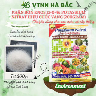 Phân bón KNO3 13-0-46 Potassium Nitrat Hiệu Cuốc Vàng - kích thích ra hoa, đậu quả, giảm rụng trái non