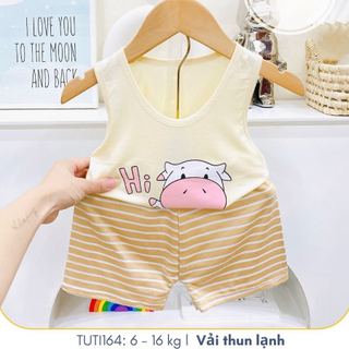 Đồ bộ ba lỗ quần sọc nhiều màu cho bé trai và bé gái, Đồ bộ mặc nhà cho bé, TUTI164