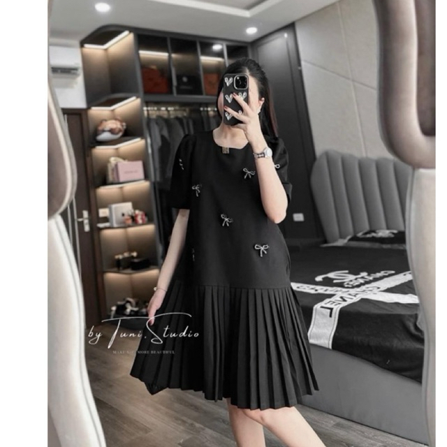 Váy chân dập miu nơ đá sm