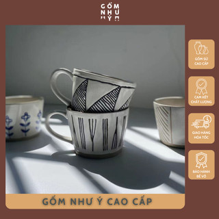 Cốc gốm Vintage 300ML - Dùng trà, cà phê, Decor Như Ý