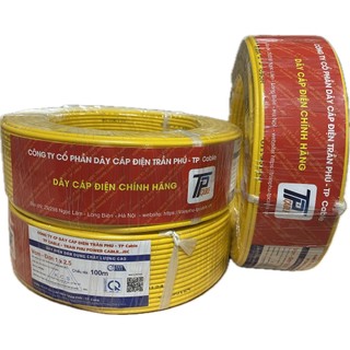 ( Dây đơn ) Dây điện Trần Phú - TP Cable 100m/cuộn ( màu vàng, đỏ, xanh )