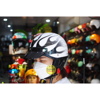 Mũ bảo hiểm Napoli Harley Retro tem lửa