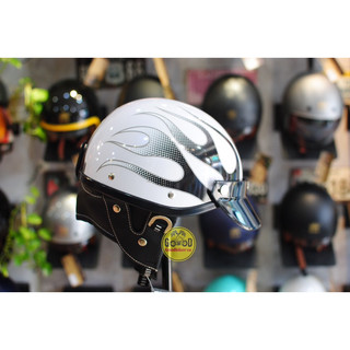 Mũ bảo hiểm Napoli Harley Retro tem lửa