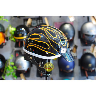 Mũ bảo hiểm Napoli Harley Retro tem lửa