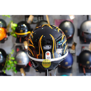 Mũ bảo hiểm Napoli Harley Retro tem lửa