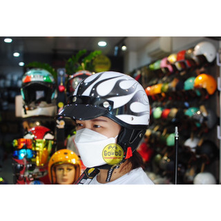 Mũ bảo hiểm Napoli Harley Retro tem lửa