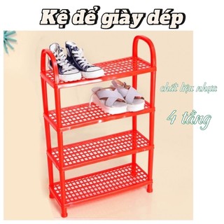 Kệ giày dép 3 tầng, 4 tầng bằng nhựa - kệ để giày dép tự tháo lắp Hàng Việt Nam