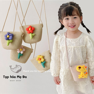 Túi cói đeo chéo mini phiên bản Hàn quốc siêu xinh cho bé từ 1 đến 5 tuổi