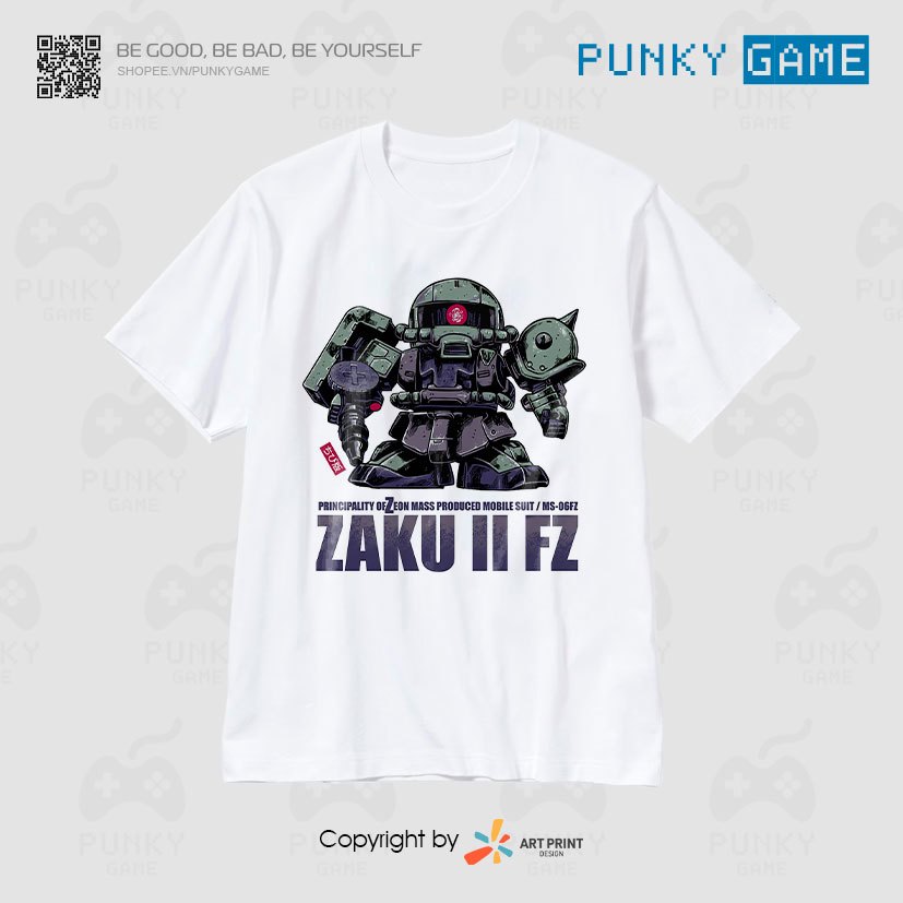 Áo thun Gundam Zaku II FZ Chibi ngắn tay