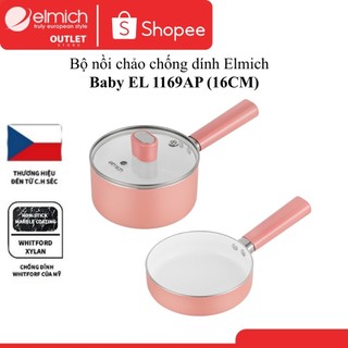 Bộ Nồi Chảo Elmich Baby EL-1169AP (Size 16cm, Chống Dính Ceramic Mầu Hồng)