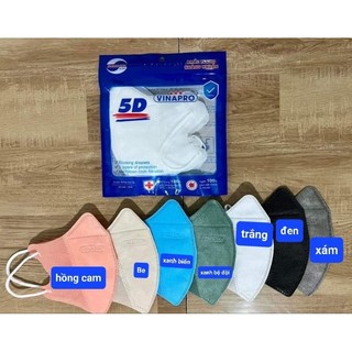 Sỉ 100 chiếc Khẩu trang 5D Mask Vinapro (Set 100 cái)