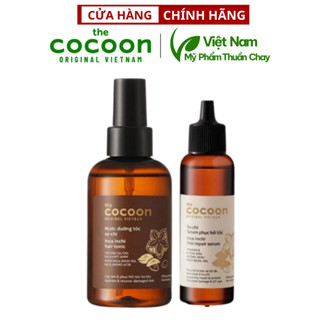 Combo Nước xịt dưỡng sa-chi COCOON 140ml + Serum sa-chi Phục hồi tóc COCOON 70ml - Mỹ Phẩm Thuần Chay Việt Nam