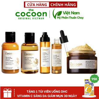 Combo Nghệ Chăm Sóc Da Mặt Toàn Diện Gel Rửa Mặt + Nước Cân Bằng Da Toner + Tinh Chất Serum + Mặt Nạ + Xịt Khoáng Cocoon