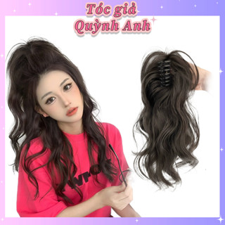 Búi tóc giả đuôi ngựa QAN55 💖FREESHIP💖 tóc giả nữ đuôi ngựa, kẹp ngoạm tóc giả, ngoặm tóc giả, quặm tóc giả