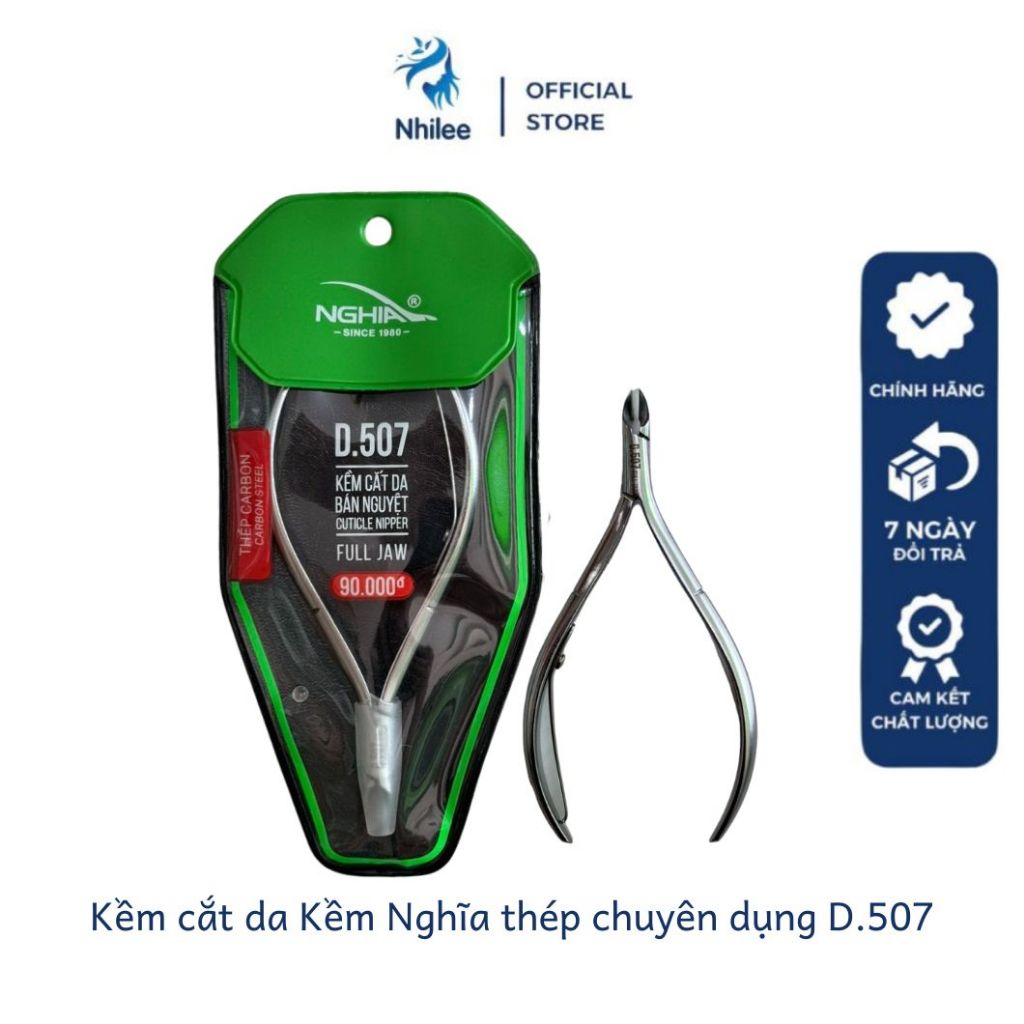 Kềm Nghĩa cắt da D507 thép chuyên thiết kế mang bán nguyệt đầu kềm thon lưỡi dài sắcmỏng bénNL282