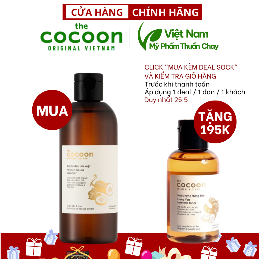 [Special Deal] Gel bí đao rửa mặt cocoon 310ml thuần chay