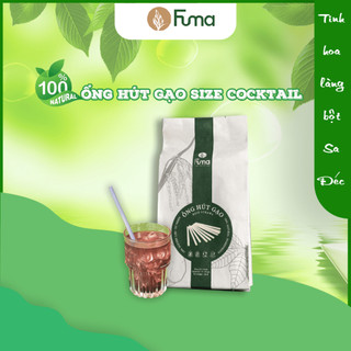 Ống hút gạo Fuma | Size Cocktail 6.5mm x 12cm | Túi 1kg ~ 380 ống