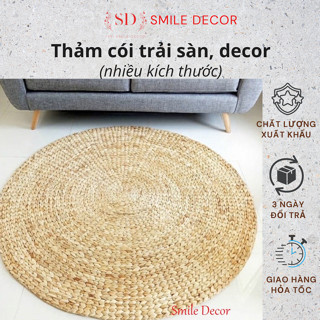 Thảm lục bình (bèo tây) trải sàn vintage Smile Decor, thảm cói trang trí chụp ảnh