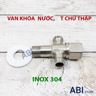VAN TÊ CẦU VAN T CHIA NƯỚC BỒN CẦU TÊ CHỮ THẬP INOX 304 CHUẨN XỊN HÀNG ĐẸP