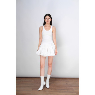 RUBIES Cloudy Skort - Váy Quần Nữ Vải Cotton Phối Ren Cạp Trễ Dáng Xòe Rộng