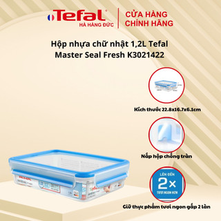 [Hà Hàng Đức x Tefal VN]  Hộp nhựa chữ nhật 1,2L Tefal Master Seal Fresh K3021422 (22.8x16.7x6.1cm)