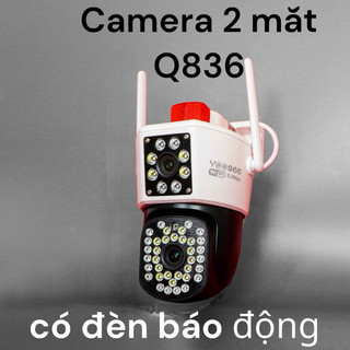 Camera yoosee 2 mắt q836 - chuẩn 4k siêu nét - xem đêm có màu - xoay 360
