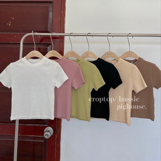 Áo thun nữ chất tăm cao cấp ôm dáng croptop nhiều màu xinh ( ảnh thật )