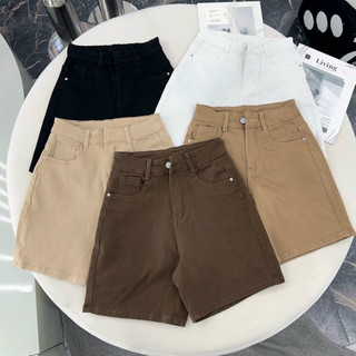 Quần ngố jean trơn màu co giãn bigsize lưng cao, quần bò nữ size đại