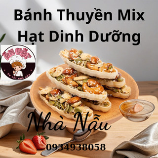 Bánh thuyền mix hạt dinh dưỡng, đồ ăn healthy an toàn,Hạt điều, macca, hạnh nhân. đồ ăn vặt