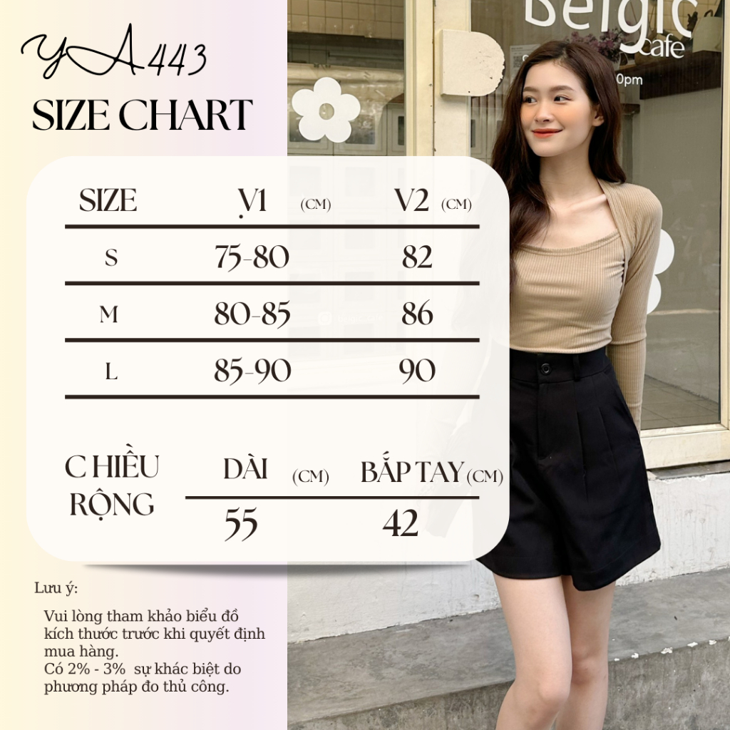 YU CHERRY | Áo thun nữ cách điệu tay dài cổ vuông Round Collar Top YA443