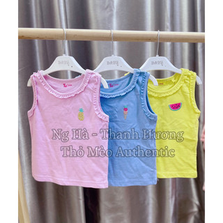 Set 3 áo ba lỗ cotton bé gái 9-12m 12-18m