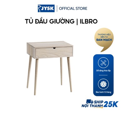 Tủ đầu giường | JYSK Ilbro | gỗ tự nhiên | màu sồi nhạt | R45xS32xC54cm