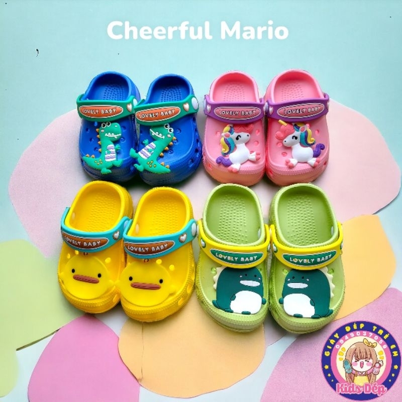 Dép sục nhựa xốp Cheerful Mario cho bé trai gái 1-8 tuổi(MS9966)