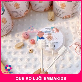 Que Rơ Lưỡi Sơ Sinh Cho Bé, Que Tưa Lưỡi Vệ Sinh Miệng Nướu Emmakids An Toàn, Bông Kháng Khuẩn Vệ Sinh Sạch Gấp 5 Lần