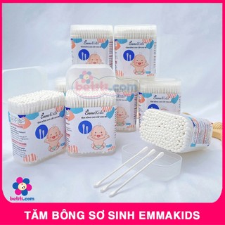 Tăm Bông Sơ Sinh Đầu Nhỏ Emmakids Cho Bé, Bông Ngoáy Tai Trẻ Em 2 Đầu Đa Năng Vệ Sinh Tai An Toàn