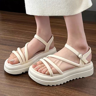 NEW Giày Sandal RC Vát Quai Hậu Dây Thun Nữ Đế Bằng Cao 5cm Quai Mảnh Chéo Co Giãn hot trend mới đi chơi đi biển