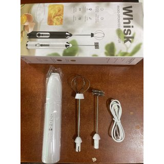 Máy tạo bọt sữa sạc usb 2 loại đầu khuấy cafe và đánh trứng